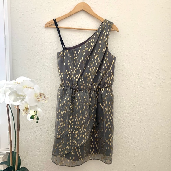 BCBG Pewter and Gold Cocktail Dress - Picture 2 of 11